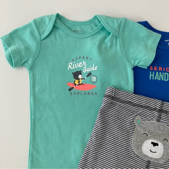 Baby Boy 3 12 18 24 Months Bear Bodysuit Pants Set Outfit Spring Summer - Picture 6 of 6